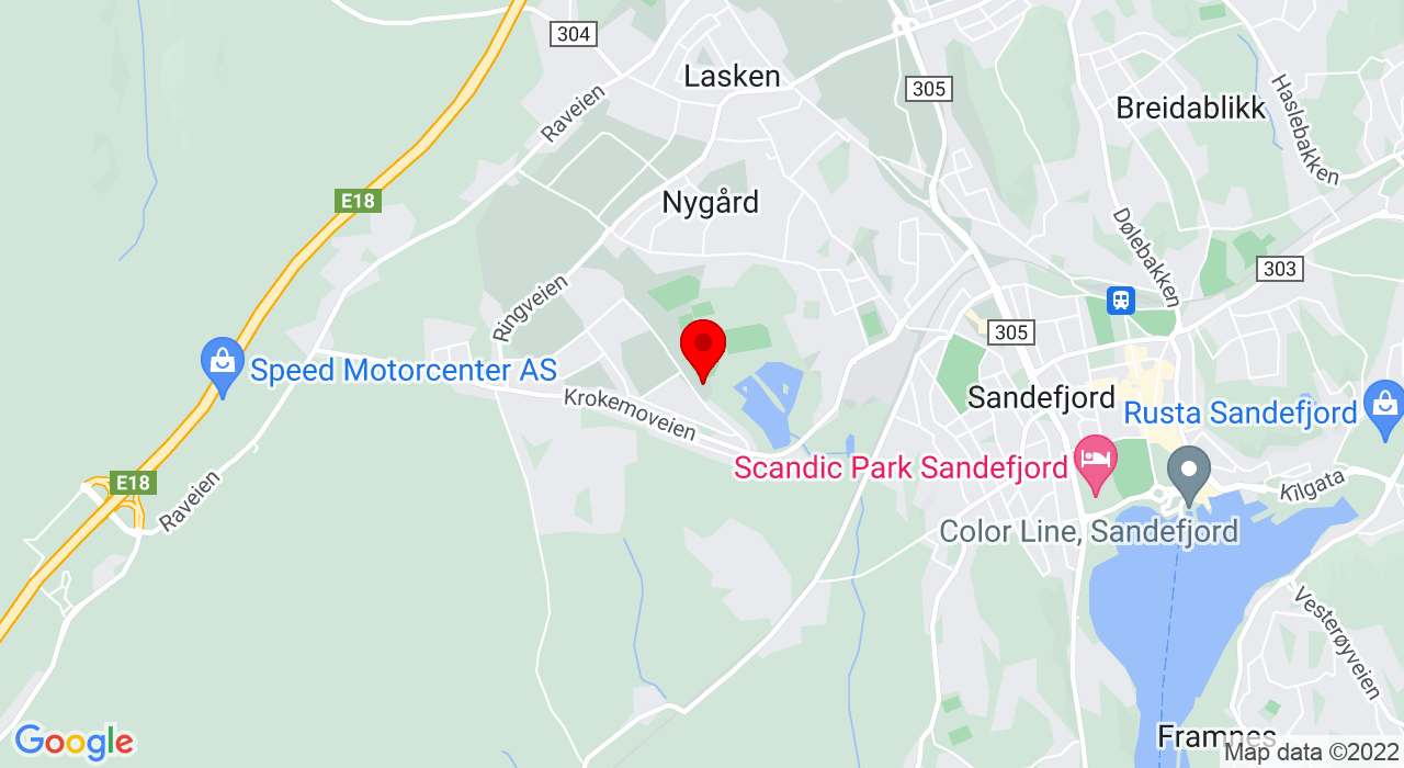Google Map of Bueskytterhallen , Sportsveien,3224+SANDEFJORD
