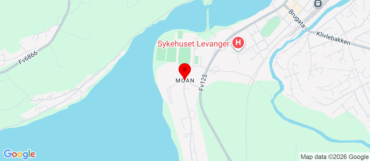 Kart over Bowlinghallen på Moan LEVANGER