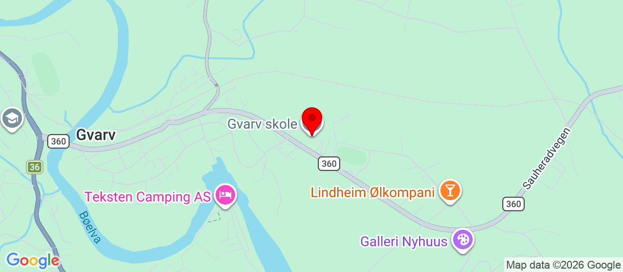 Kart over Tinghaugvegen 1 Gvarv