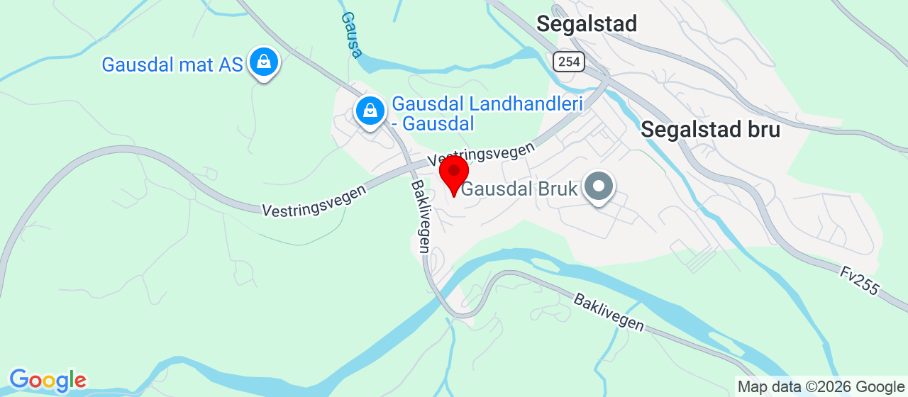 Kart over Baklivegen 1477 Østre Gausdal