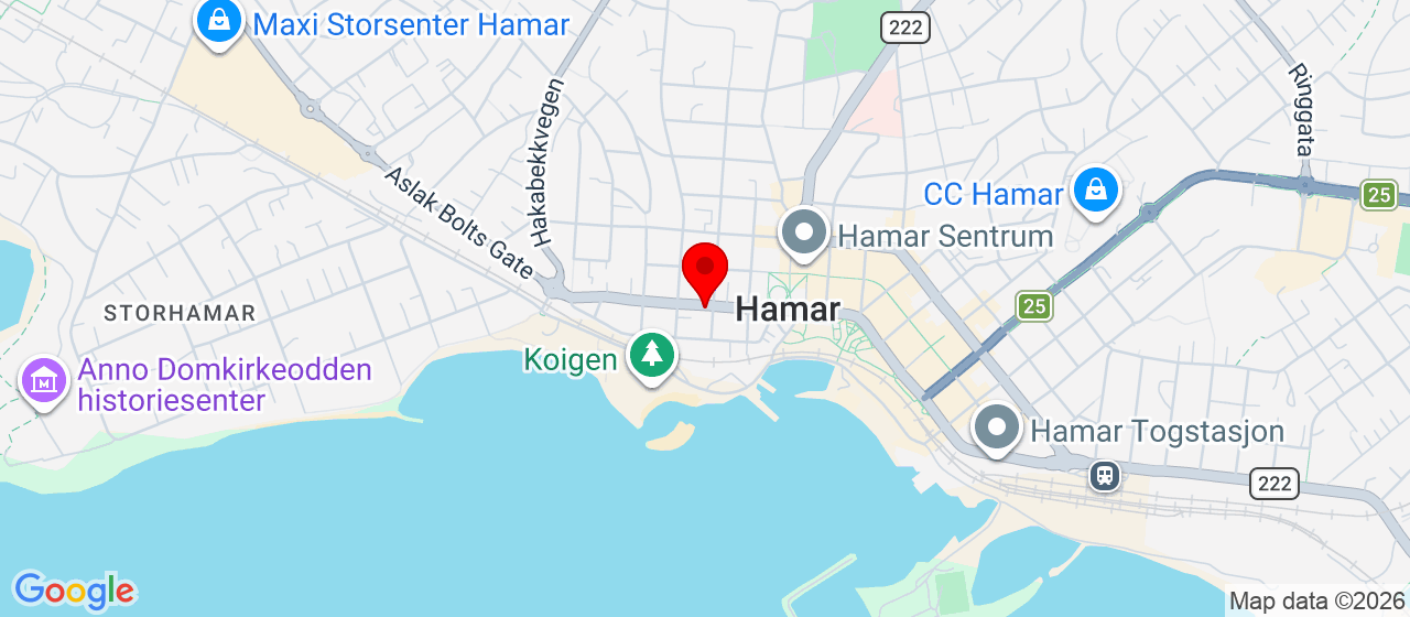 Kart over Storhamargata 32 Hamar