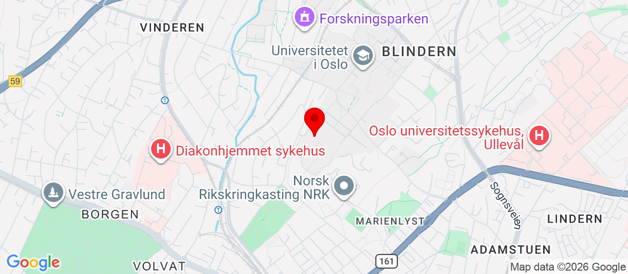Kart over Sem Sælandsvei 26 OSLO