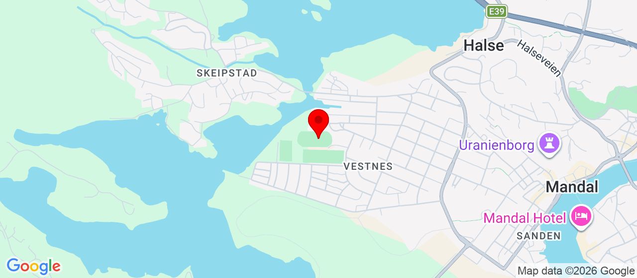 Kart over Idrettsparken MANDAL