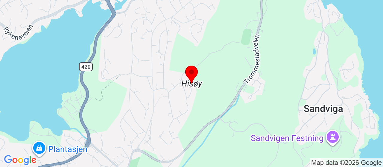 Kart over EB-stranda ytterst på Tangen, Hisøy 