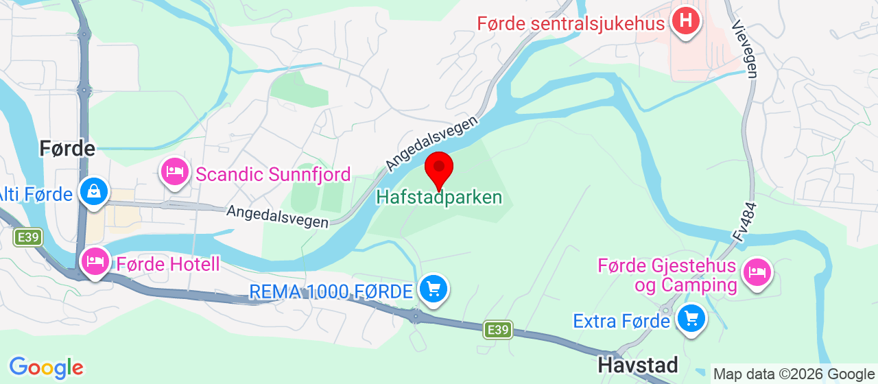 Kart over Hafstadparken Førde