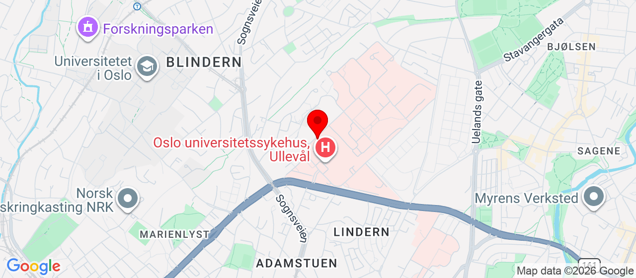 Kart over Ullevål 