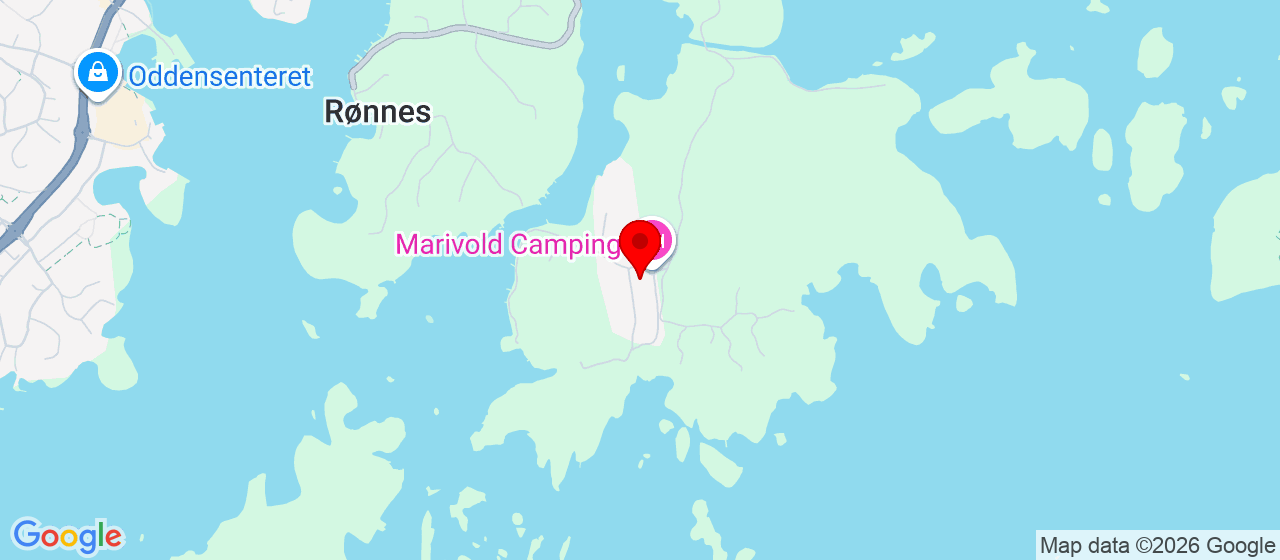 Kart over Marivoldveien 60 Grimstad