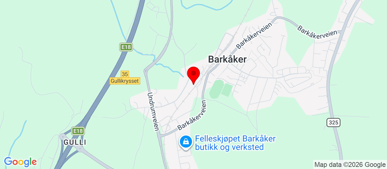 Kart over Barkåkerveien 66 Barkåker