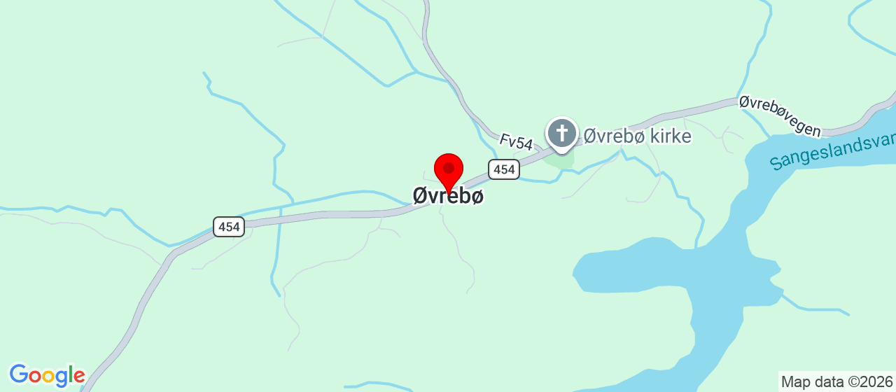 Kart over Unnamed Road Øvrebø