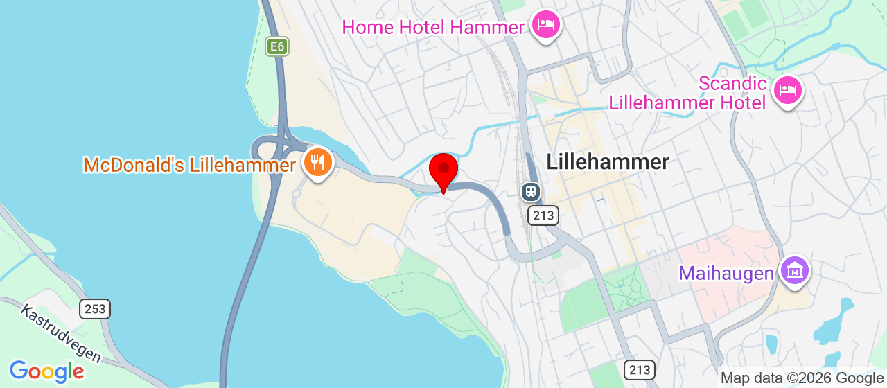 Kart over Sats Lillehammer - Sliperiveien 2 LILLEHAMMER