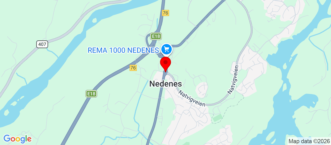 Kart over Jon Skeiesvei 8 Nedenes