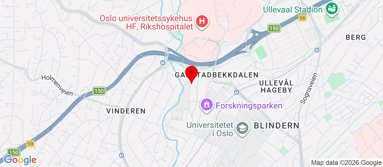 Kart over Forskningsveien 2 