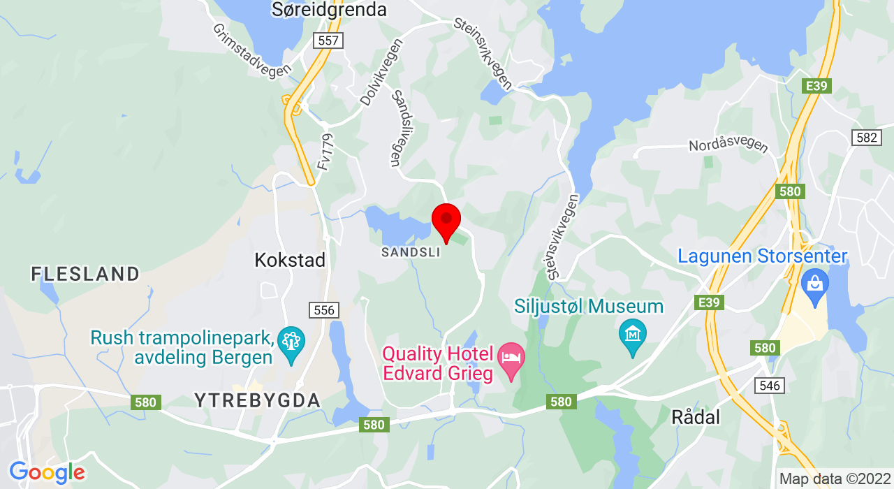 Google Map of Sandslihallen, Sandslivegen 100,5254+SANDSLI