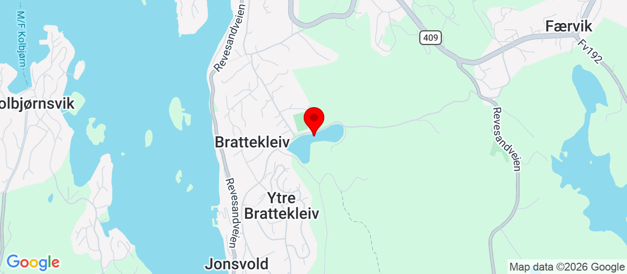 Kart over Tjenna FÆRVIK