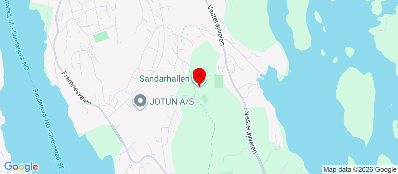 Kart over Sandarhallen - HUsebygrenda 60 SANDEFJORD