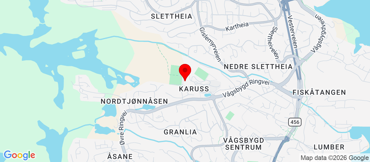 Kart over Karuss klubbhus i Vågsbygda Vågsbygd Kristiansand