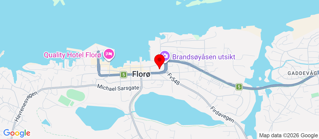Kart over Florø kulturhus 