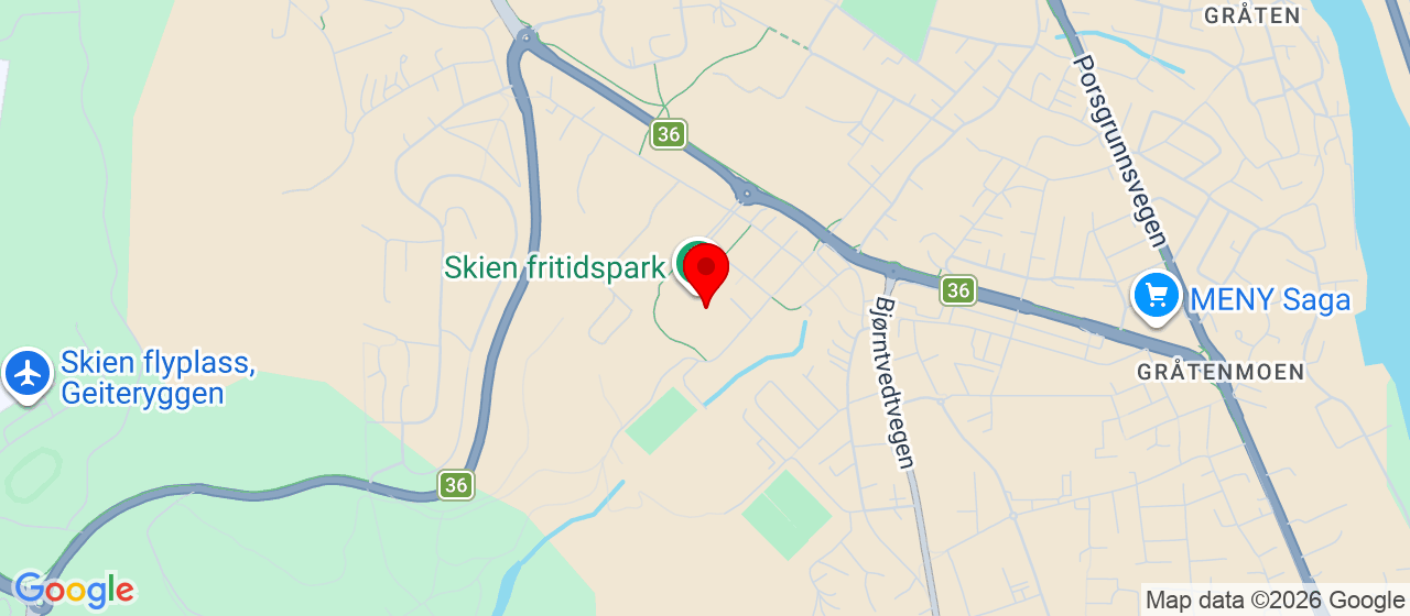 Kart over Moflatvegen 38 Skien