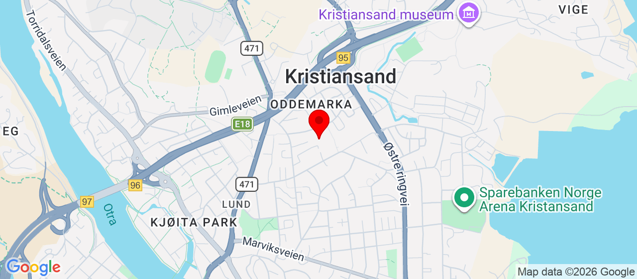 Kart over Odderneshallen  