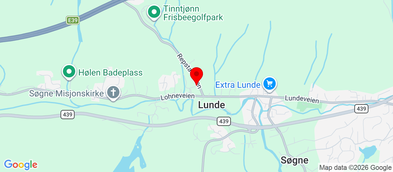 Kart over Repstadveien SØGNE
