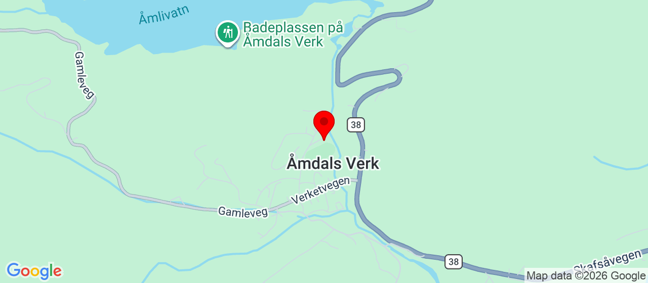 Kart over Barstadvegen 27 Åmdals Verk