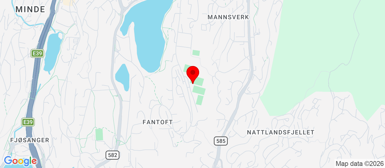 Kart over Tveitevannet ved Sletten senter BERGEN