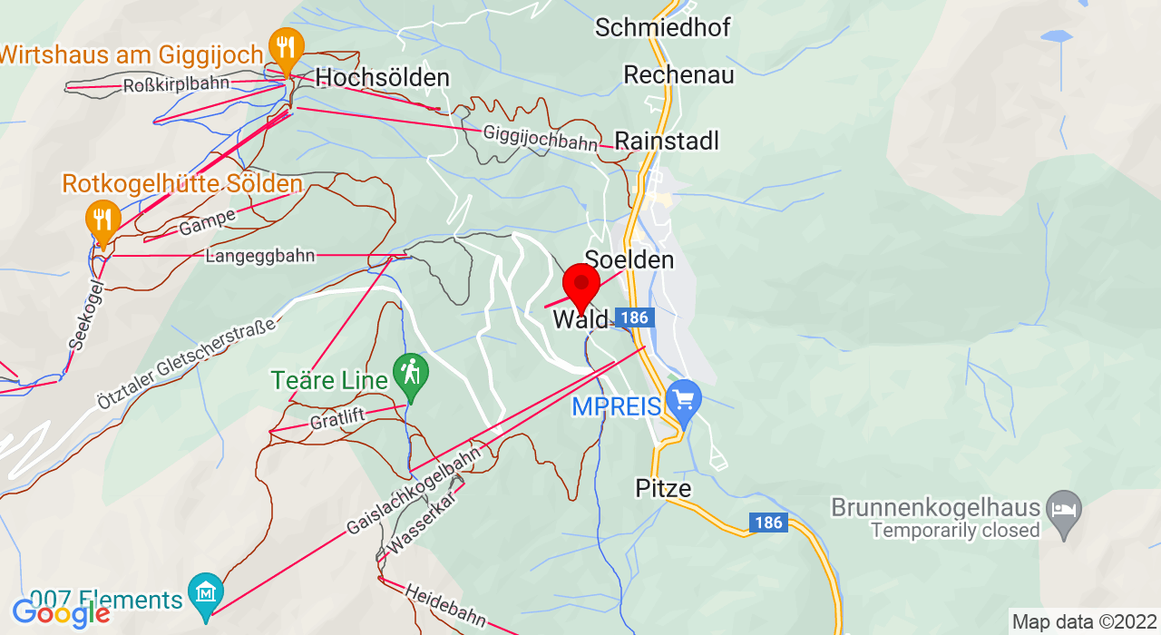 Google Map of Adlerweg 2, Sölden, Østerrike,+