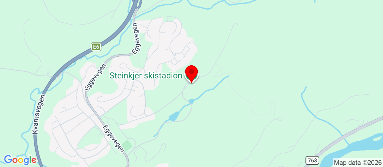Kart over Steinkjer Skistadion Steinkjer
