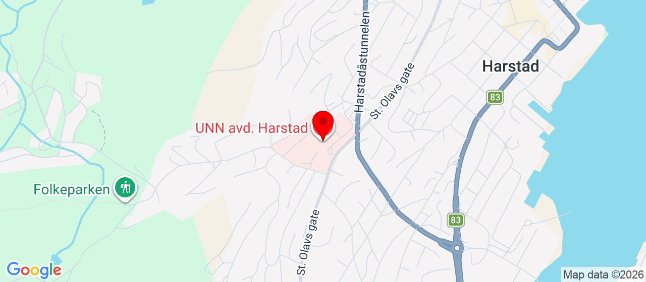 Kart over Gymsal SPHR UNN Harstad