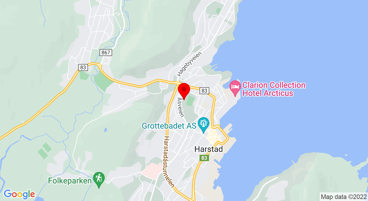 Google Map of Hålogalandshallen,+Harstad