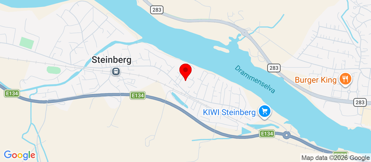 Kart over Steinberg skole, inngang baksiden av skolen Steinberg