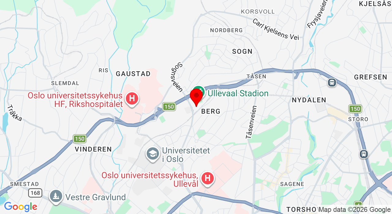 Google Map of https://www.google.com/maps/place/Sognsveien 73,9854+Oslo