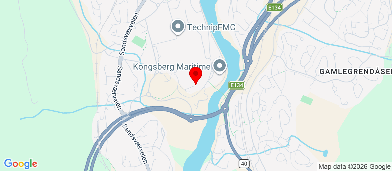 Kart over Gesellveien 27 Kongsberg