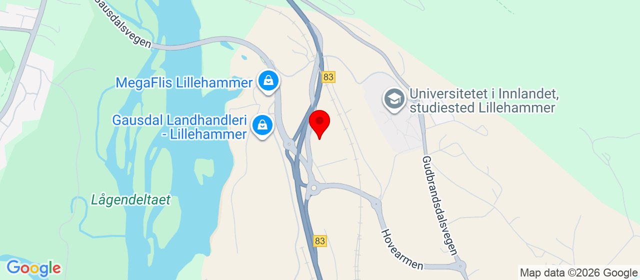 Kart over Blåswixvegen 5 LILLEHAMMER