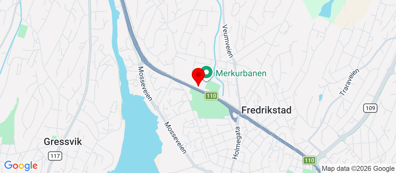 Kart over Merkurveien 4 FREDRIKSTAD