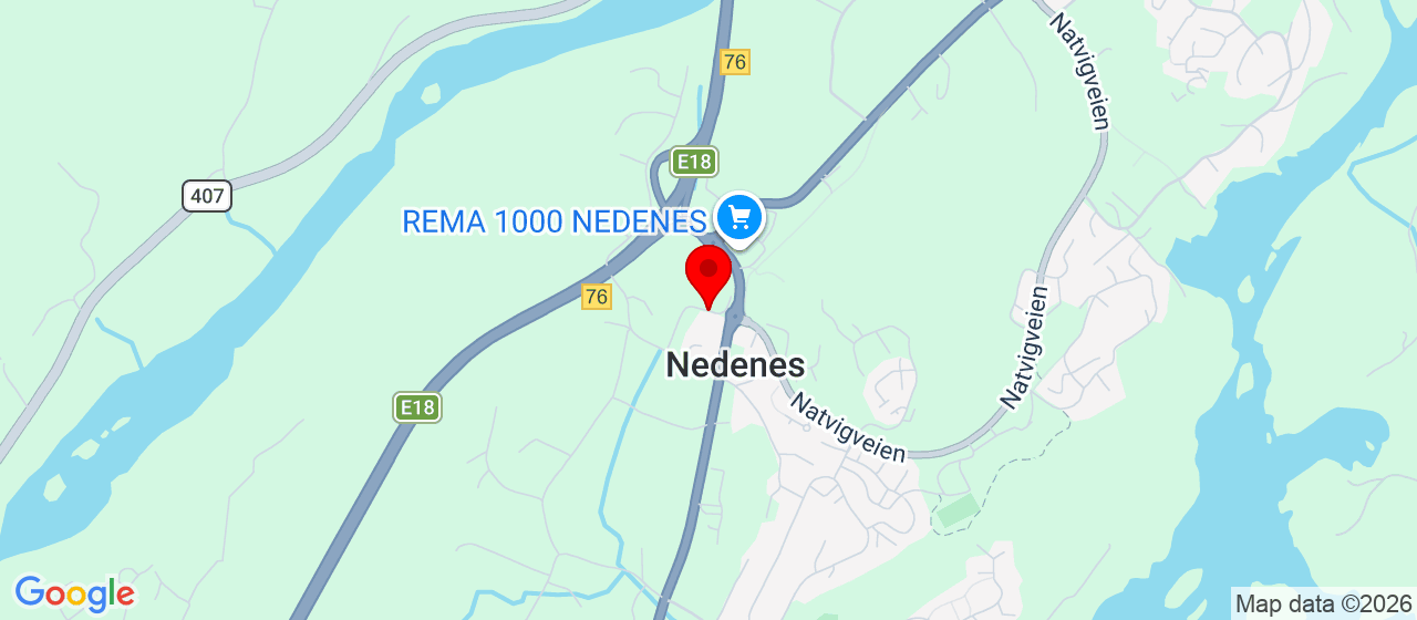Kart over Langevollveien NEDENES
