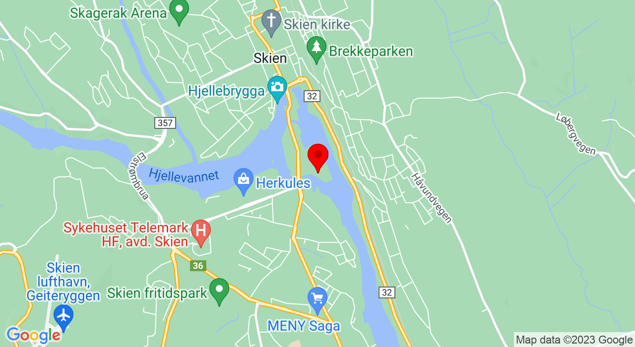 Google Map of Uniongata 18,3732+Skien