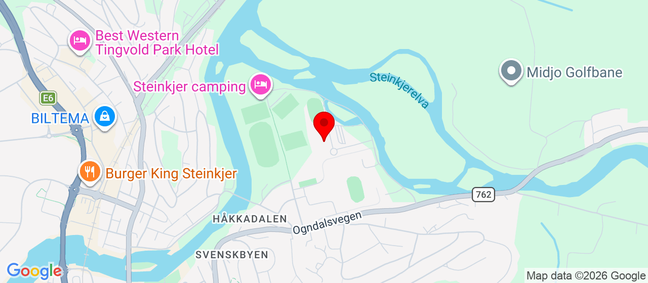 Kart over Steinkjerhallen STEINKJER