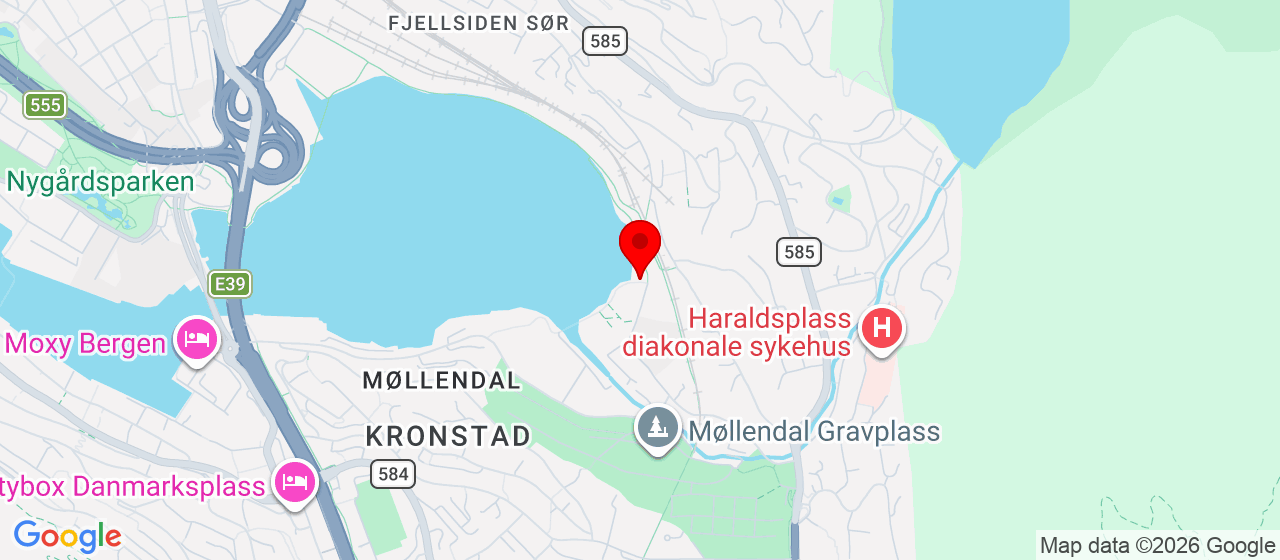 Kart over Møllendalsveien 70 Bergen