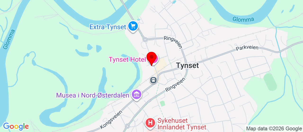 Kart over Brugata 6A Tynset