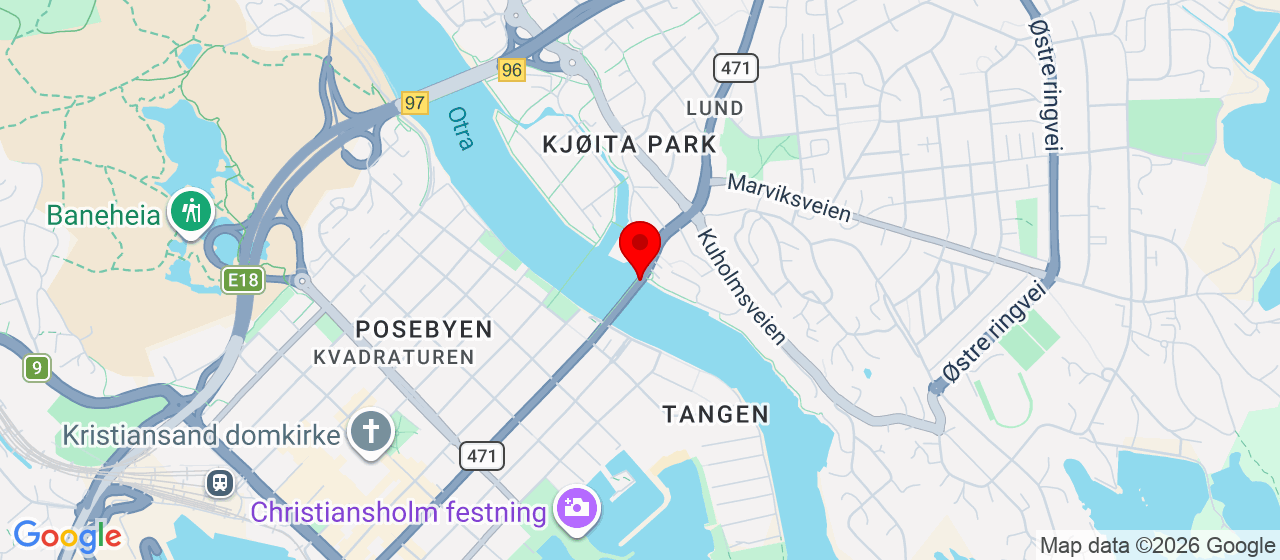 Kart over Jegersberg Kristiansand