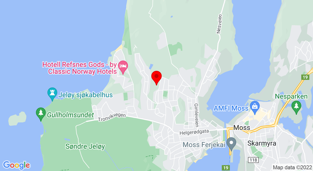Google Map of Bjerkealleen 34,1529+MOSS