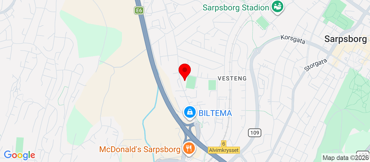 Kart over Albert Moeskaus vei 46 SARPSBORG