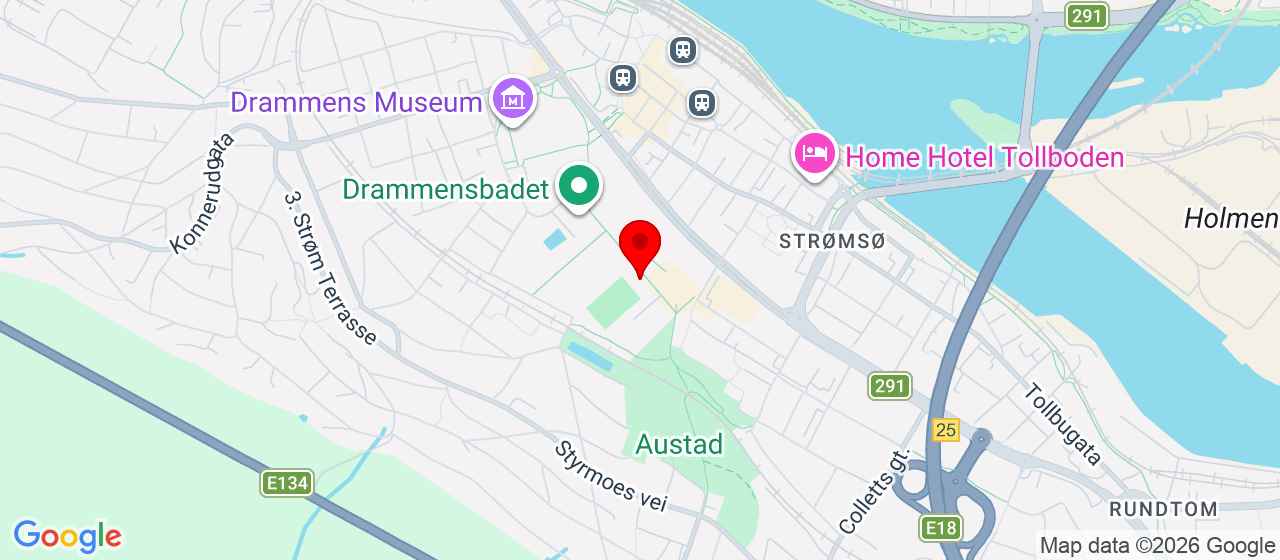 Kart over Frisklivssentralen - Inngang B. , Schwartsgt. 6, Idrettens hus DRAMMEN