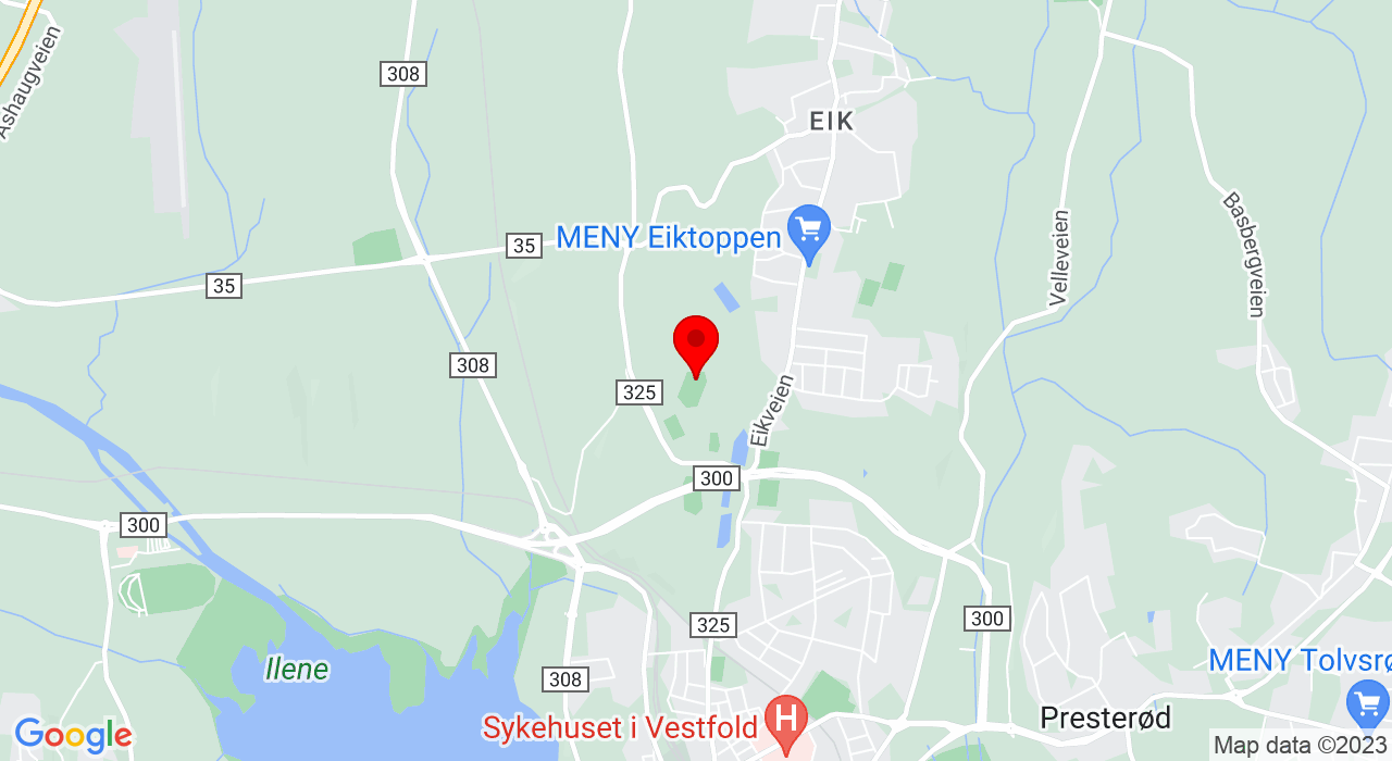 Google Map of grusbanen v/Greveskogen Idrettspark , Hortensveien 9, 3125, Tønsberg,3125+Tønsberg