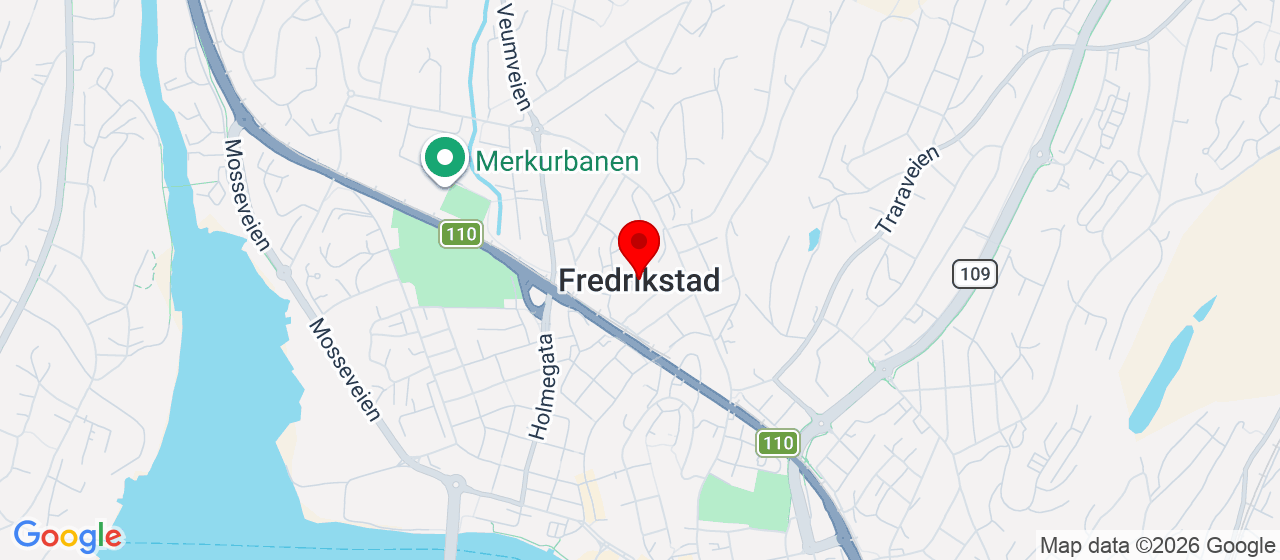 Kart over Mercurveien 4 FREDRIKSTAD