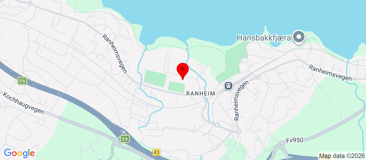 Kart over Krafthallen, Ranheimsfjæra 44 Ranheim