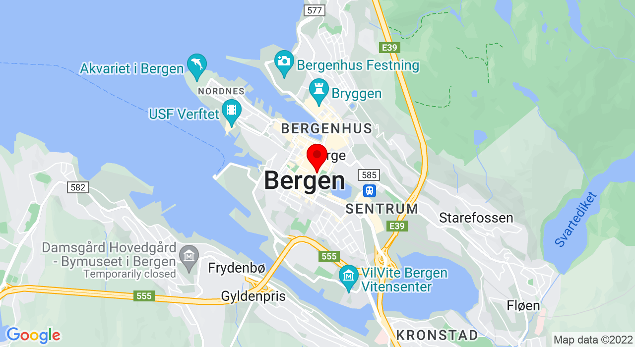 Google Map of Nedre Ole Bulls plass 1,5012+BERGEN