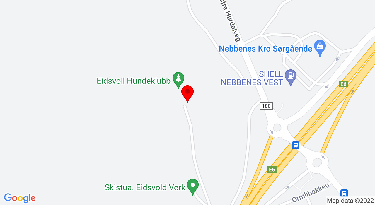 Google Map of Østre Hurdalveg 172,2074+EIDSVOLL VERK
