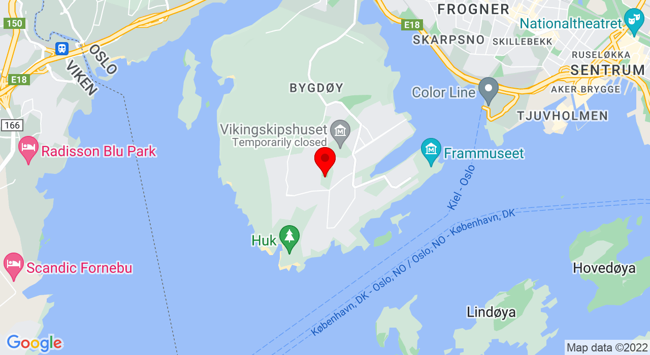 Google Map of Huk Aveny 45,0287+OSLO